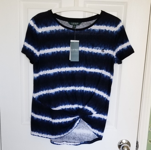 Lauren Ralph Lauren Tie Ftont Tie Dye Top - Picture 2 of 10
